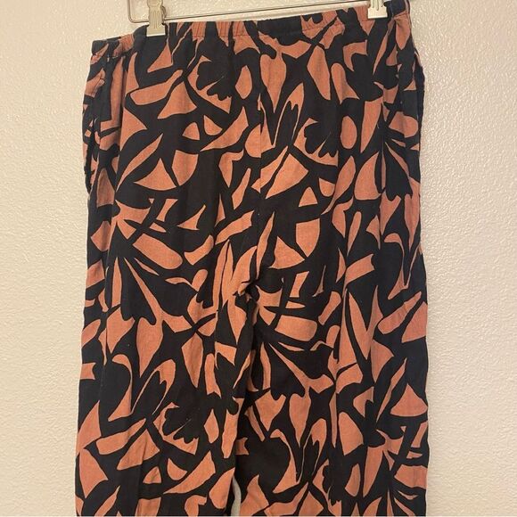 A New Day High-Rise Wide Leg Linen Pull On linen blend Pants palazzo brown L - Picture 4 of 12